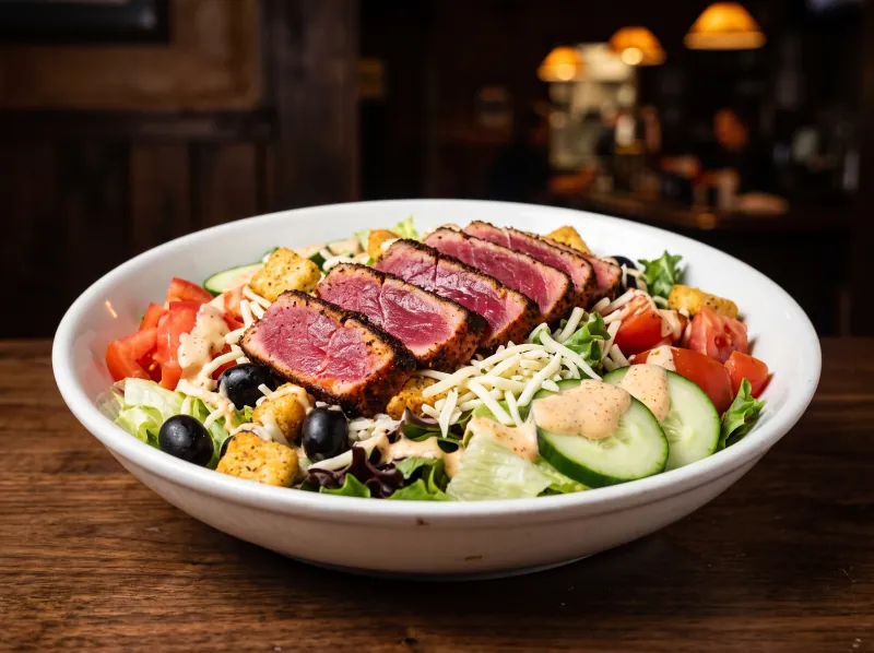Blackened Tuna Salad at Steamers Stonewall Tavern