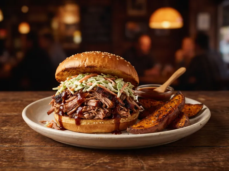 BBQ Pulled Pork at Steamers Stonewall Tavern