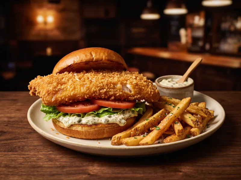 Haddock Sandwich at Steamers Stonewall Tavern