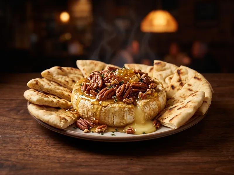 Honey Pecan Brie at Steamers Stonewall Tavern