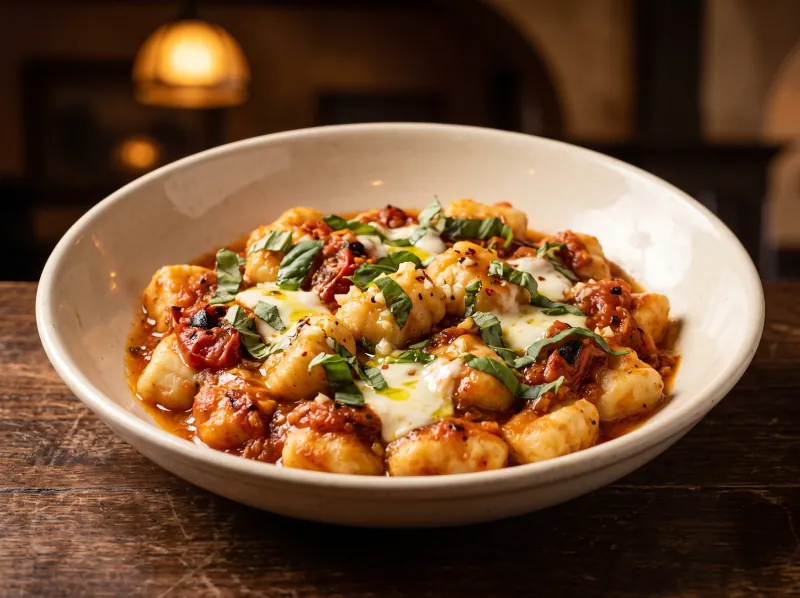 Fire-Roasted Tomato Gnocchi at Steamers Stonewall Tavern