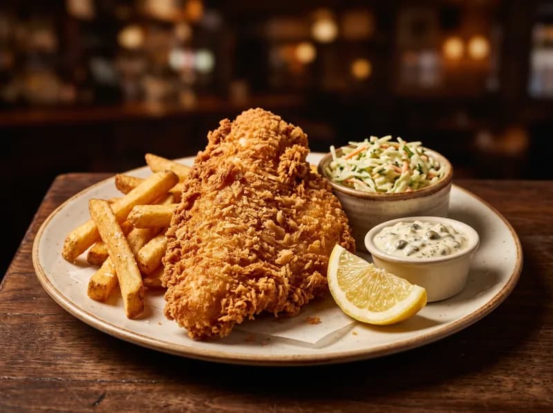 Panko Haddock at Steamers Stonewall Tavern