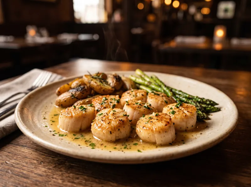 Broiled Scallops at Steamers Stonewall Tavern