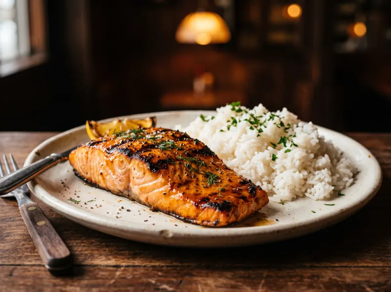 Orange Salmon at Steamers Stonewall Tavern