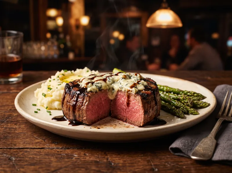 Bleu Balsamic Filet at Steamers Stonewall Tavern